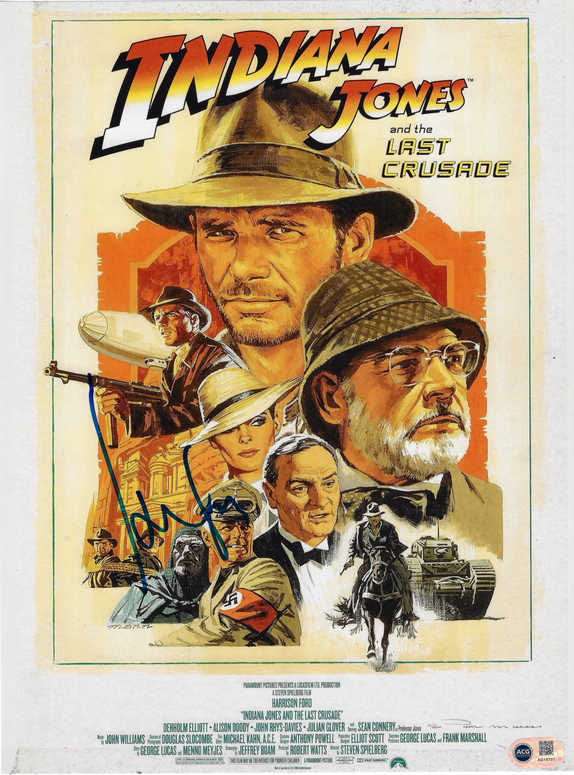 HARRISON FORD SIGNED INDIANA JONES 16x12 PHOTO (ACG CERT AG16701)-1