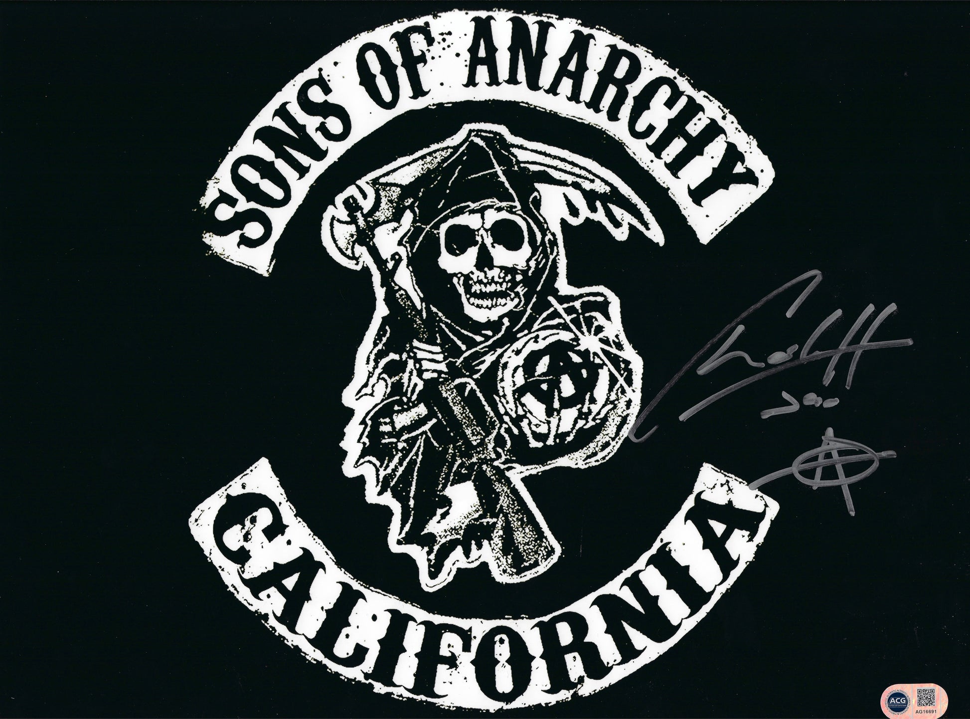CHARLIE HUNNAM SIGNED JAX TELLER SONS OF ANARCHY 16x12 PHOTO (ACG CERT AG16691)-1