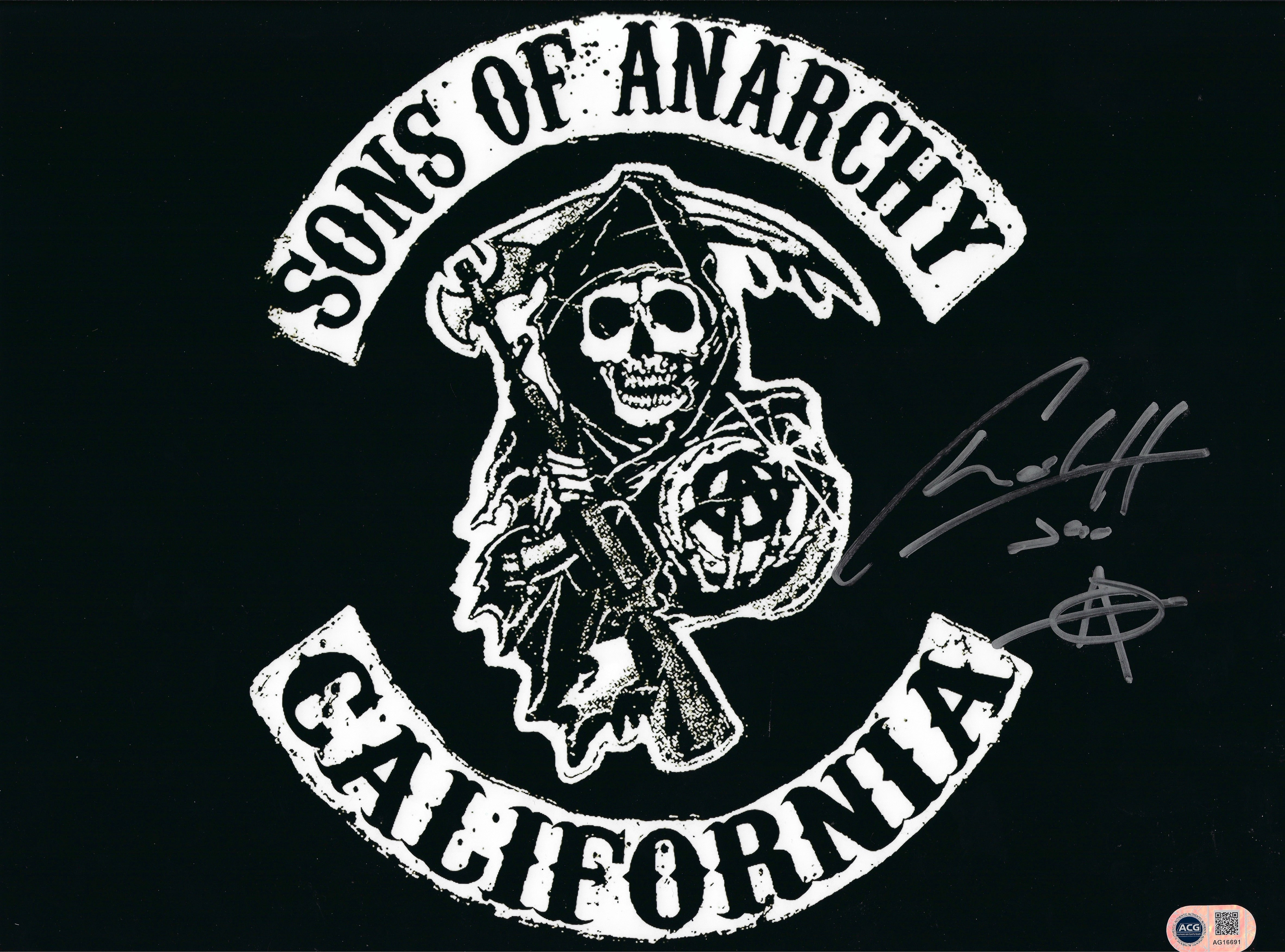 CHARLIE HUNNAM SIGNED JAX TELLER SONS OF ANARCHY 16x12 PHOTO (ACG CERT AG16691)