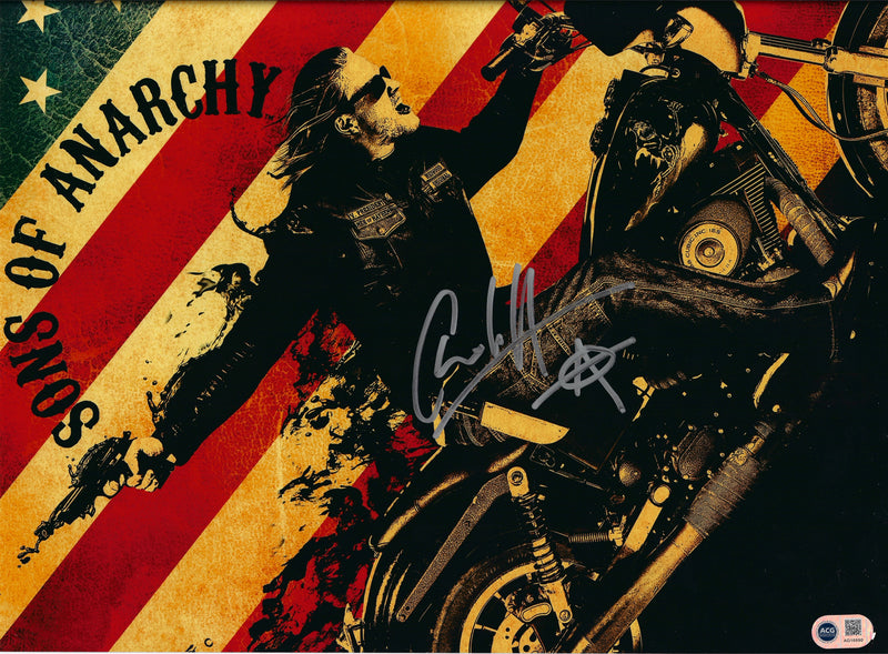 CHARLIE HUNNAM SIGNED JAX TELLER SONS OF ANARCHY 16x12 PHOTO (ACG CERT AG16690)-1