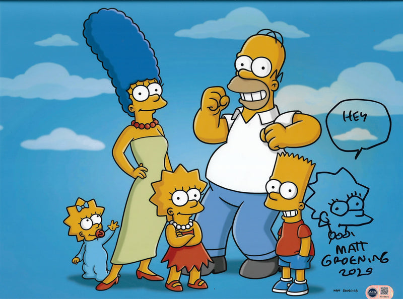 MATT GROENING SIGNED THE SIMPSONS 16x12 PHOTO (ACG CERT AG16600)-1