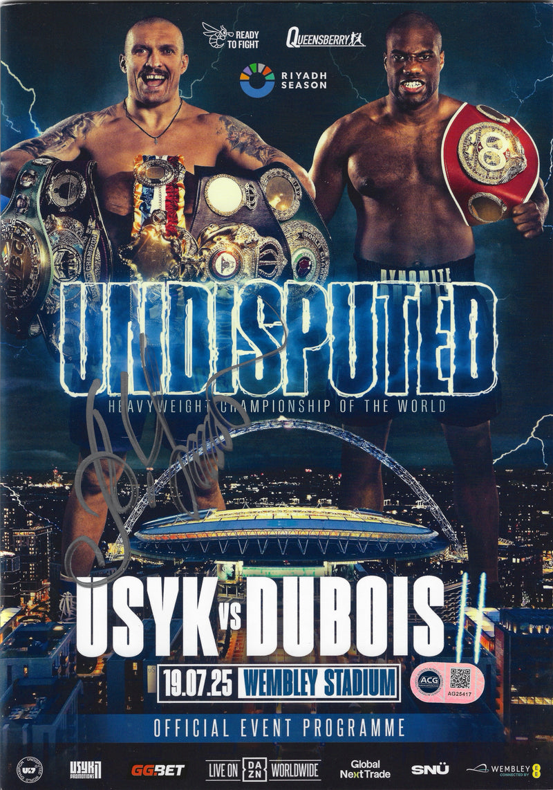 OLEKSANDR USYK SIGNED USYK DUBOIS UNDISPUTED PROGRAMME (ACG CERT AG25417)-1