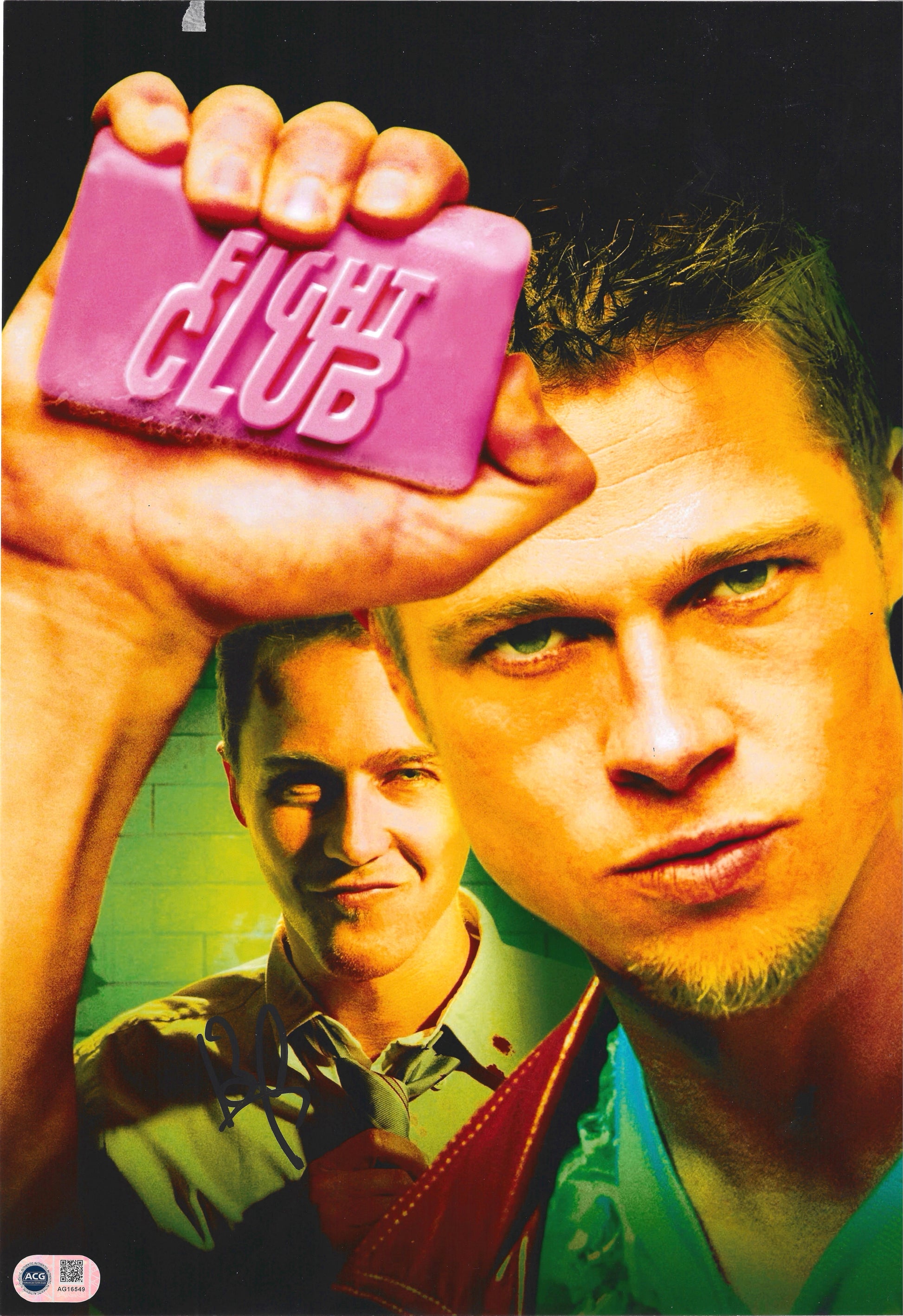 BRAD PITT SIGNED FIGHT CLUB 16x12 PHOTO (ACG CERT AG16549)-1