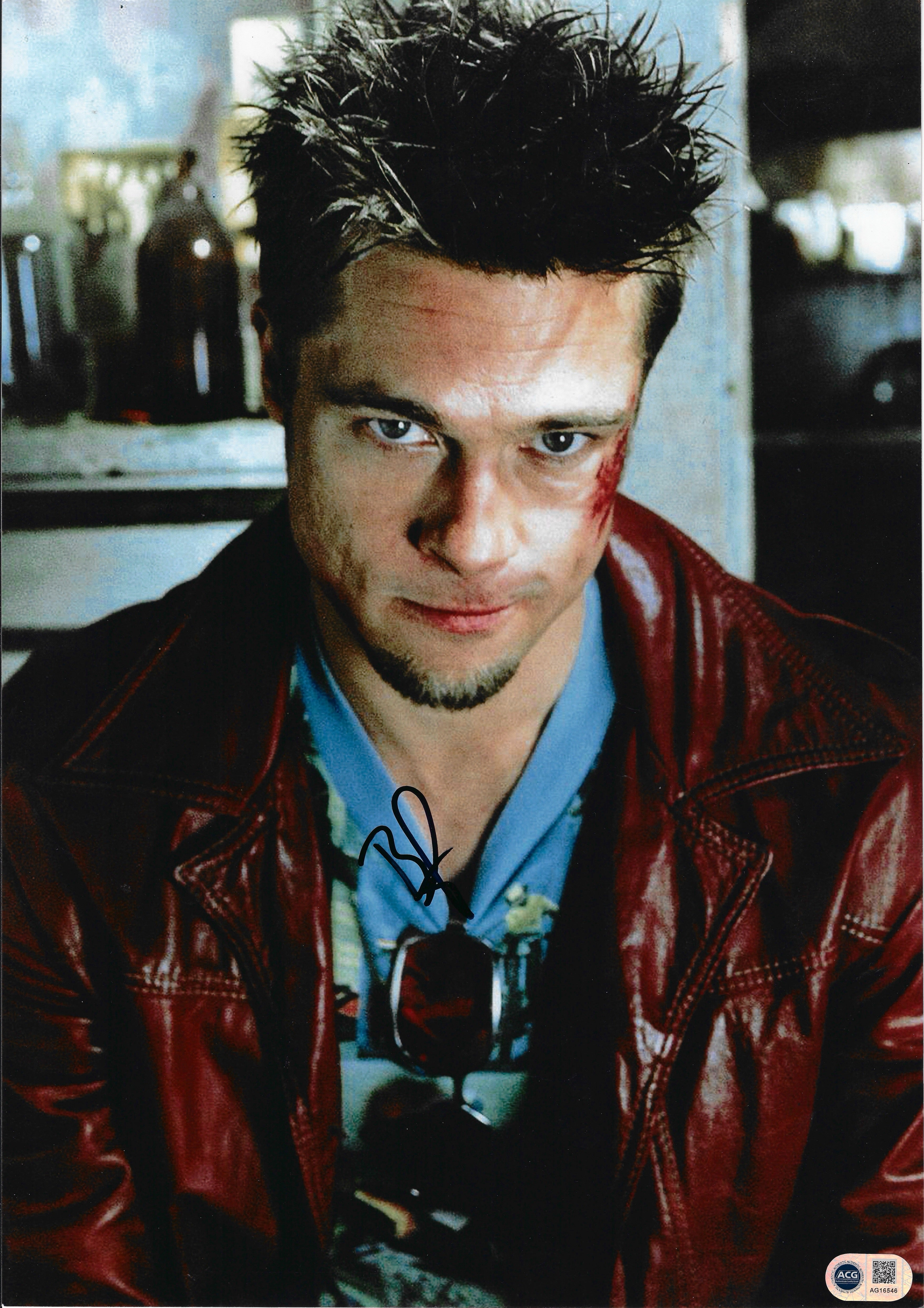 BRAD PITT SIGNED FIGHT CLUB 16x12 PHOTO (ACG CERT AG16546)