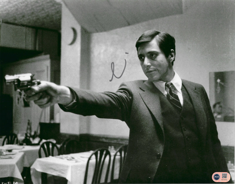 AL PACINO SIGNED THE GODFATHER MICHAEL CORLEONE 14x11 PHOTO (ACG CERT AG16761)-1