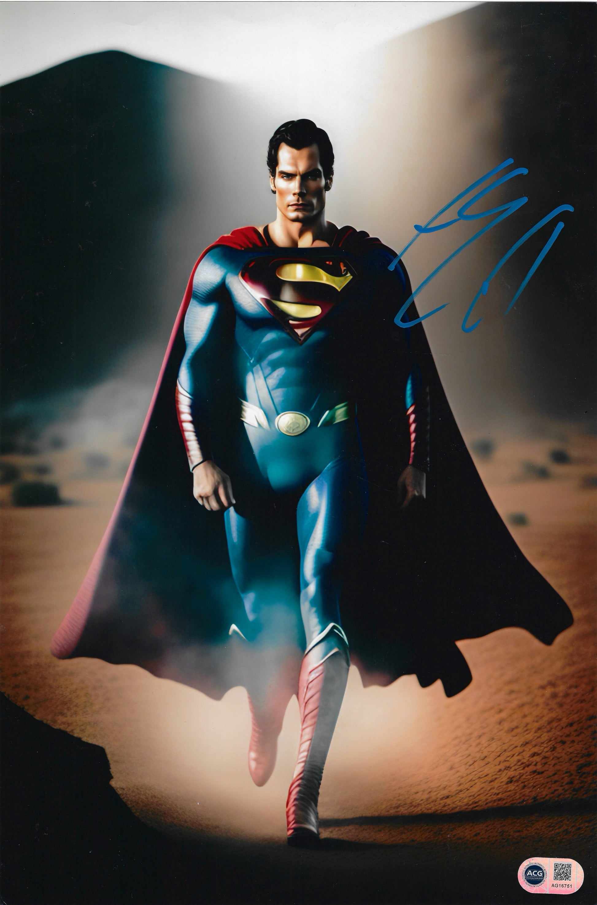 HENRY CAVILL SIGNED SUPERMAN 15x10 PHOTOGRAPH (ACG CERT AG16751)-1