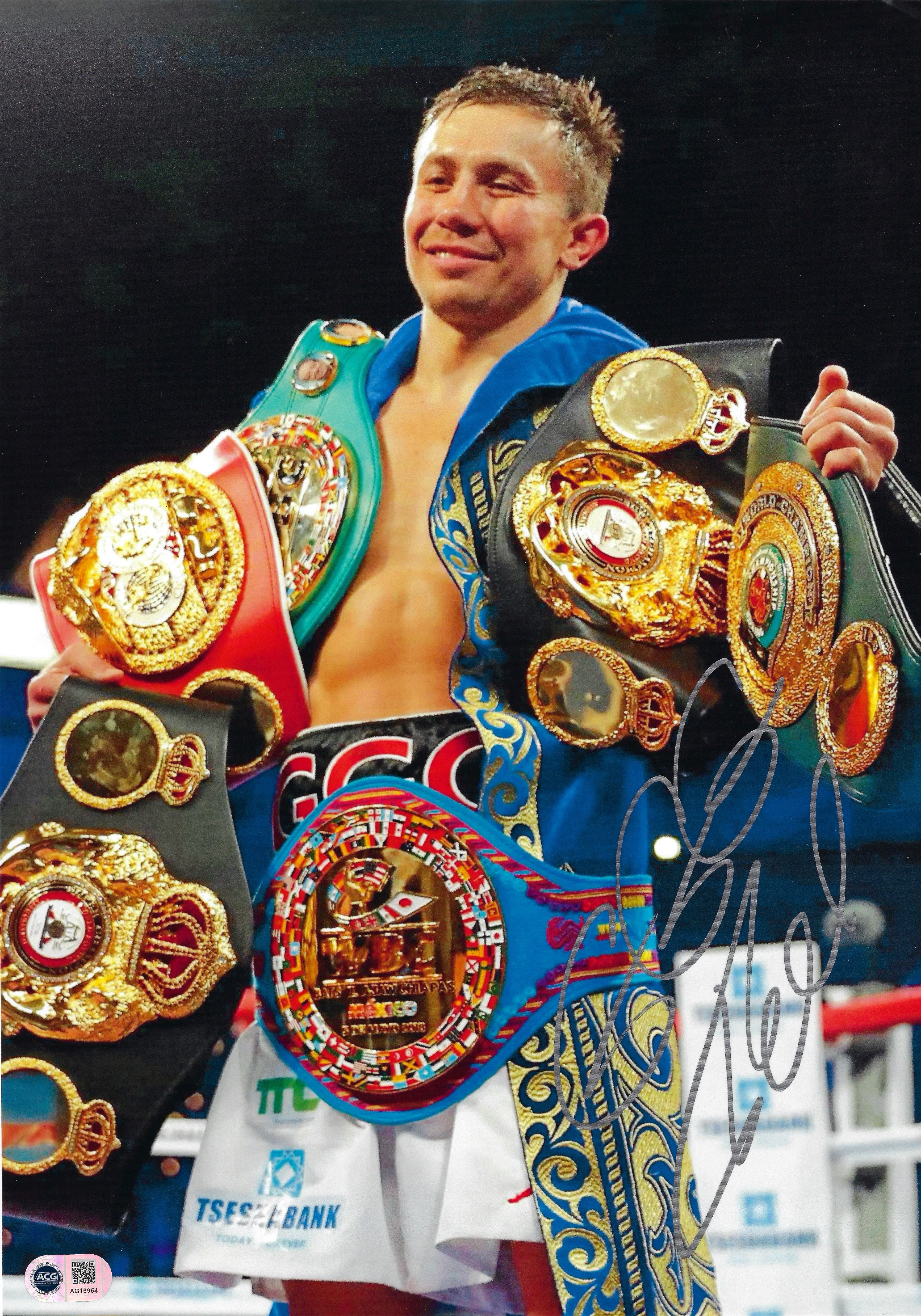 GENNADY GOLOVKIN SIGNED 16x12 BOXING CHAMPION PHOTO (ACG CERT AG16954)