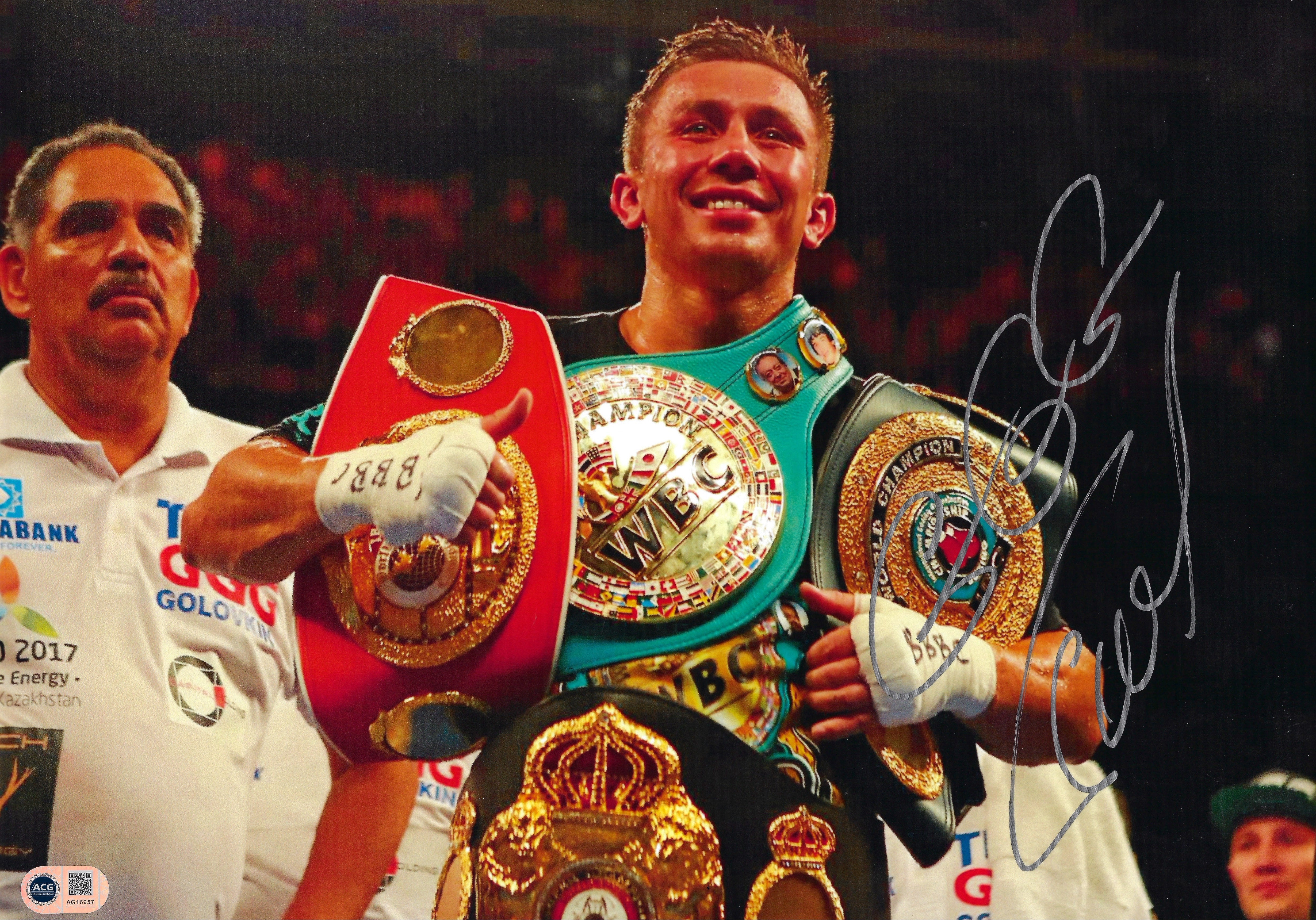 GENNADY GOLOVKIN SIGNED 16x12 BOXING CHAMPION PHOTO (ACG CERT AG16957)