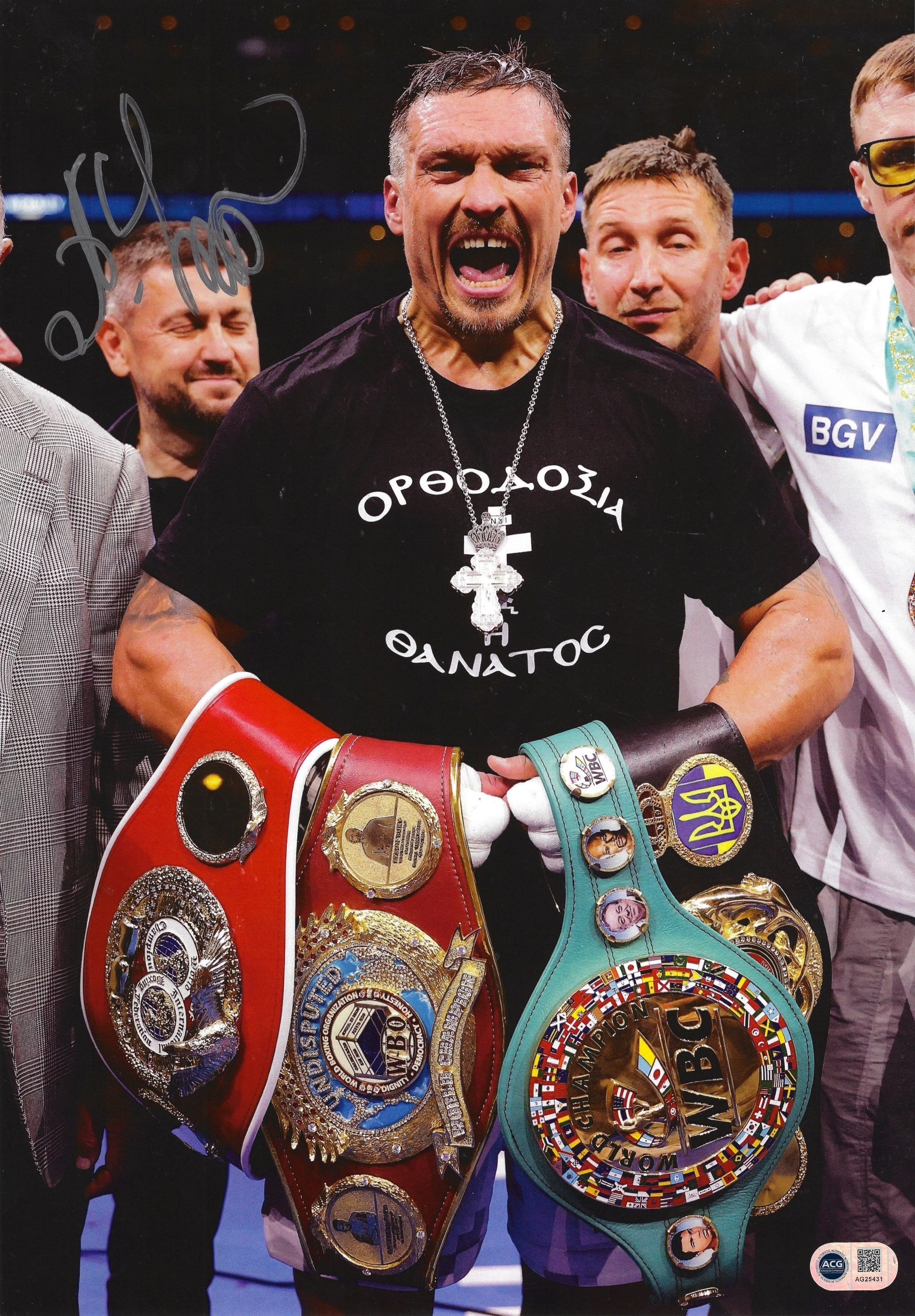 OLEKSANDR USYK SIGNED 16x12 UNDISPUTED CHAMP PHOTO (ACG CERT AG25431)-1