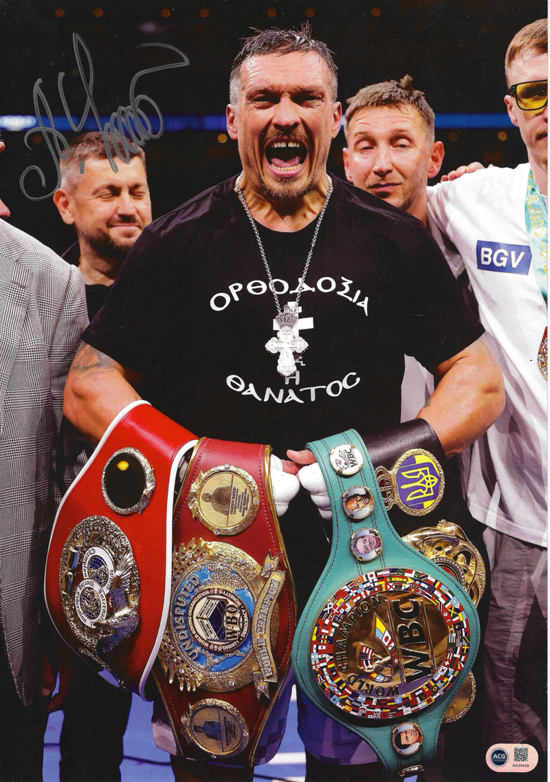 OLEKSANDR USYK SIGNED 16x12 UNDISPUTED CHAMP PHOTO (ACG CERT AG25430)-1