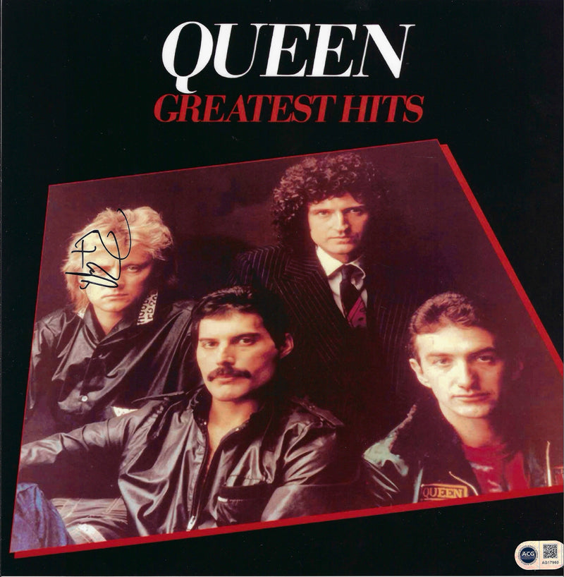ROGER TAYLOR SIGNED 12X12 PHOTOGRAPH QUEEN GREATEST HITS COVER (ACG CERT AG17960)-1