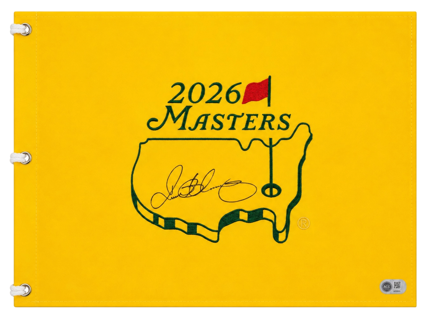 RORY MCILROY SIGNED THE MASTERS 2026 WINNER PIN FLAG (ACG CERT AG135935)