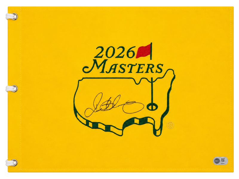 RORY MCILROY SIGNED THE MASTERS 2026 WINNER PIN FLAG (ACG CERT AG135935)-1