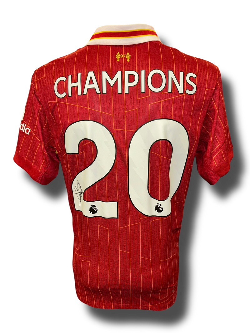ARNE SLOT SIGNED LIVERPOOL FC 24/25 PL CHAMPIONS HOME SHIRT 2 (AFTAL COA)-1