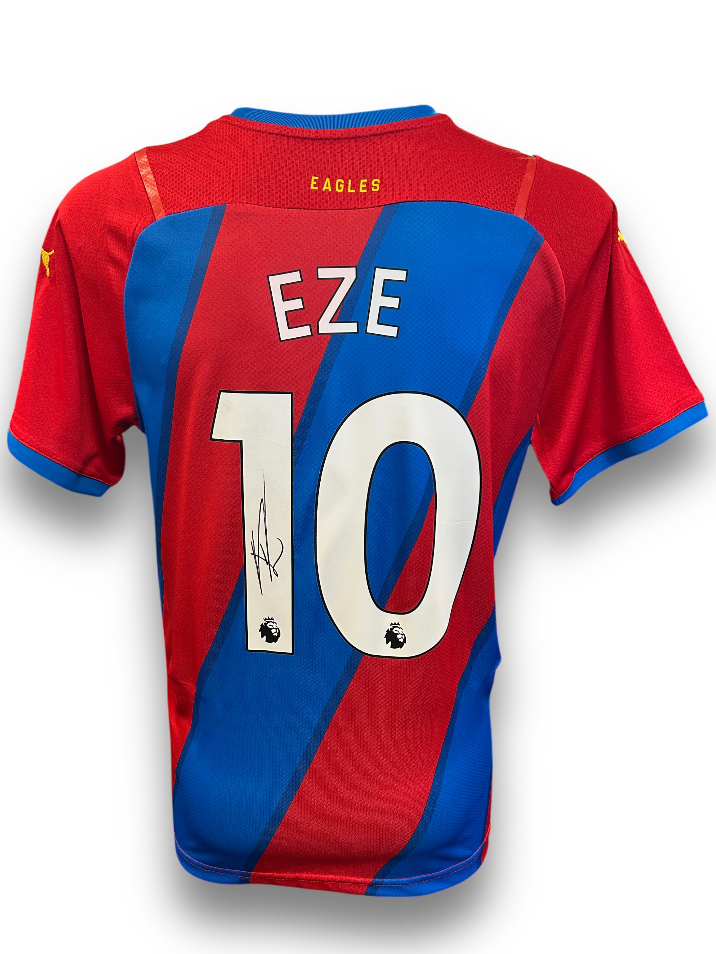 EBERECHI EZE SIGNED CRYSTAL PALACE 2021/22 HOME SHIRT EZE 10 (AFTAL COA)