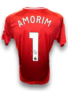 RUBEN AMORIM SIGNED 2024/25 MANCHESTER UNITED HOME SHIRT AMORIM 1 (AFTAL COA)-1