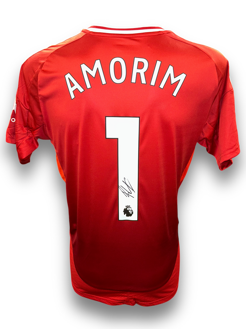 RUBEN AMORIM SIGNED 2024/25 MANCHESTER UNITED HOME SHIRT AMORIM 1 (AFTAL COA)-1