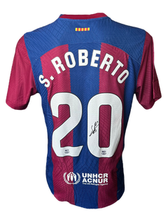 SERGI ROBERTO SIGNED FC BARCELONA 2023/24 HOME SHIRT (AFTAL COA)-1