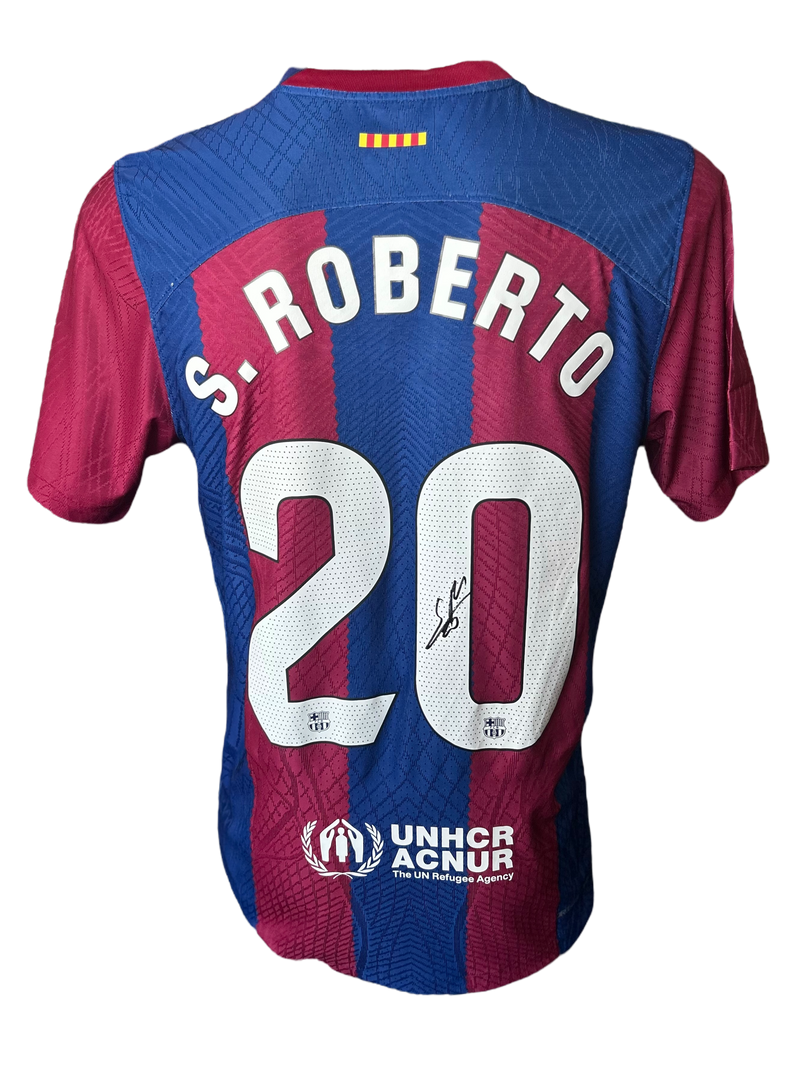 SERGI ROBERTO SIGNED FC BARCELONA 2023/24 HOME SHIRT (AFTAL COA)-1