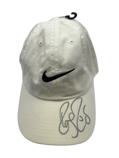 ROGER FEDERER SIGNED WHITE NIKE TENNIS CAP WIMBLEDON (AFTAL COA) 2-2