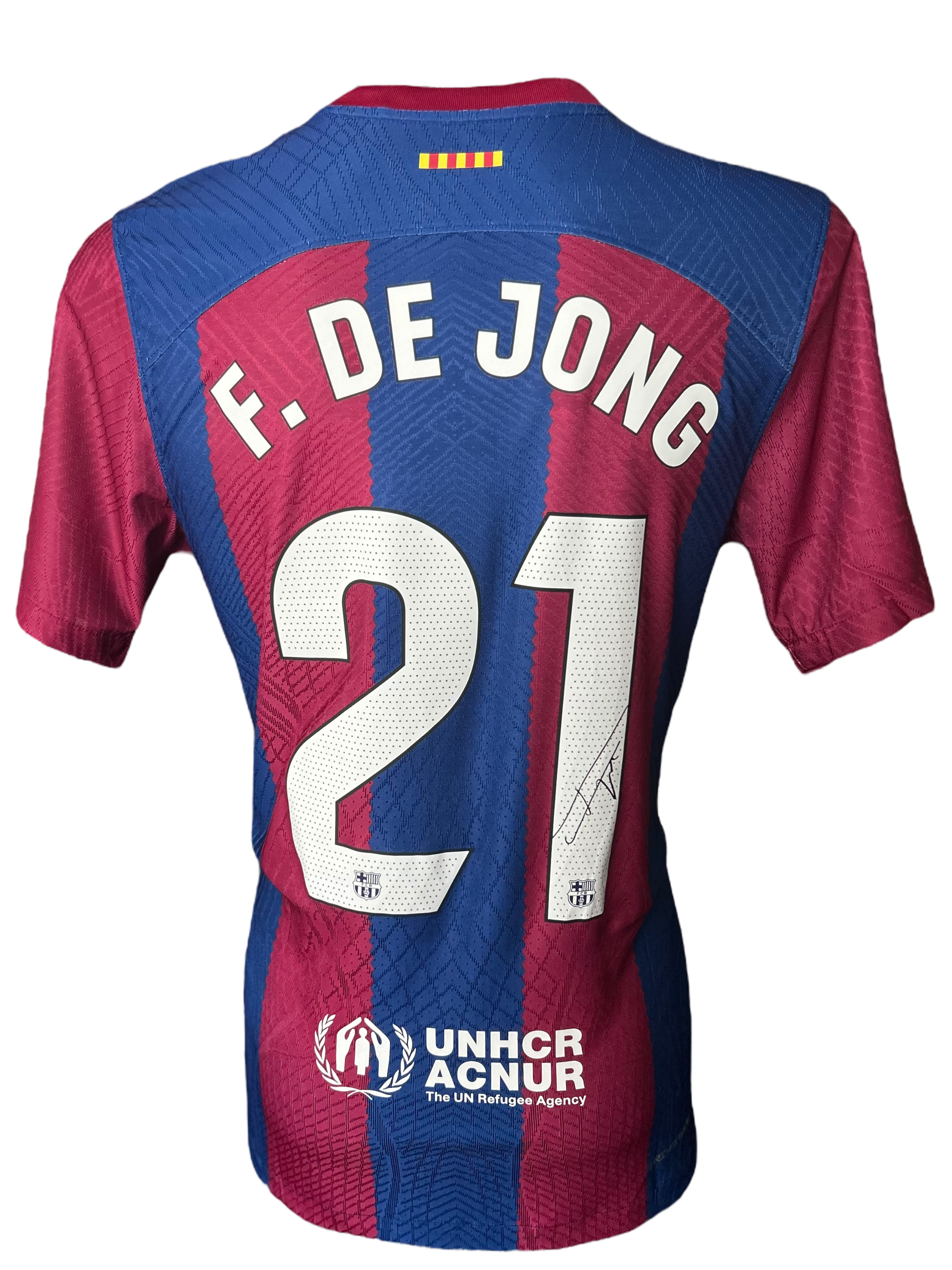 FRENKIE DE JONG SIGNED FC BARCELONA 2023/24 HOME SHIRT (AFTAL COA)