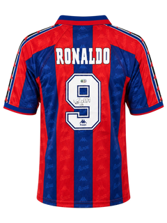 RONALDO NAZARIO SIGNED FC BARCELONA 95/97 HOME SHIRT (ACG CERT AG135546)-1