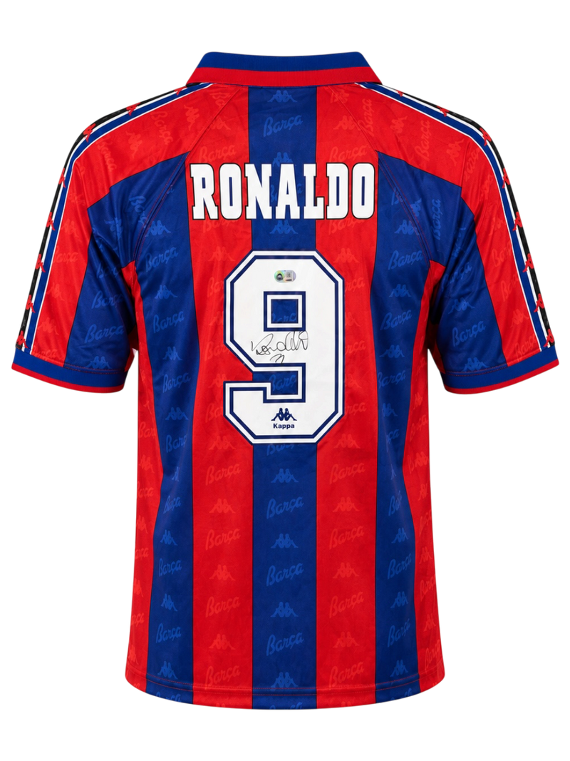 RONALDO NAZARIO SIGNED FC BARCELONA 95/97 HOME SHIRT (ACG CERT AG135546)-1