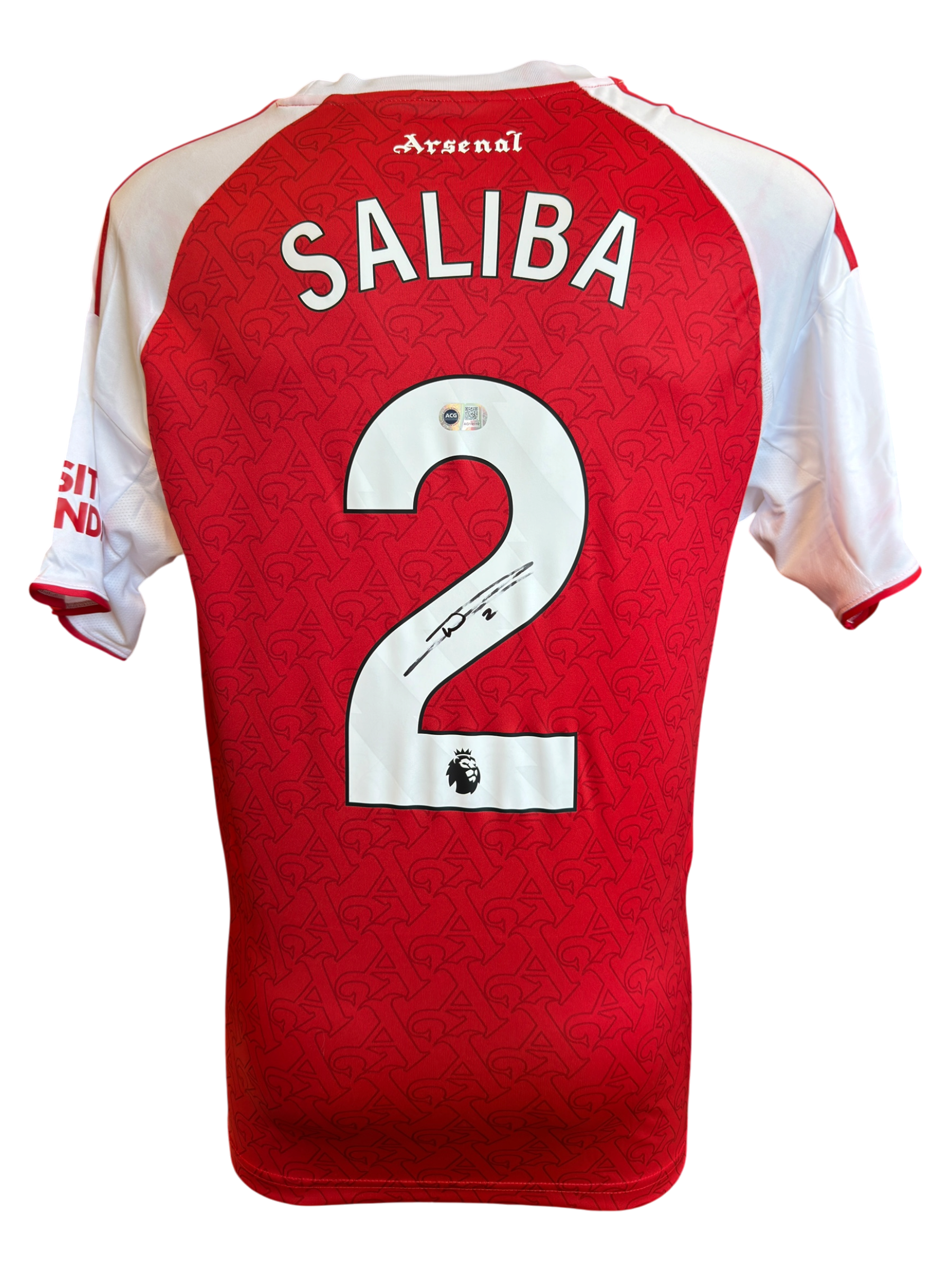 WILLIAM SALIBA SIGNED ARSENAL FC 2025/26 HOME SHIRT (ACG CERT AG19110)