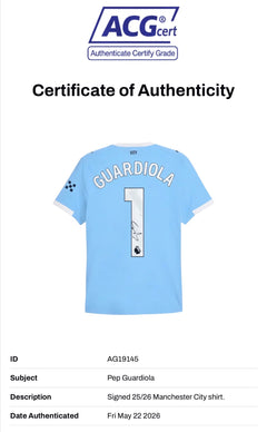 PEP GUARDIOLA SIGNED 2025/26 MANCHESTER CITY HOME SHIRT (ACG CERT AG19145)-2