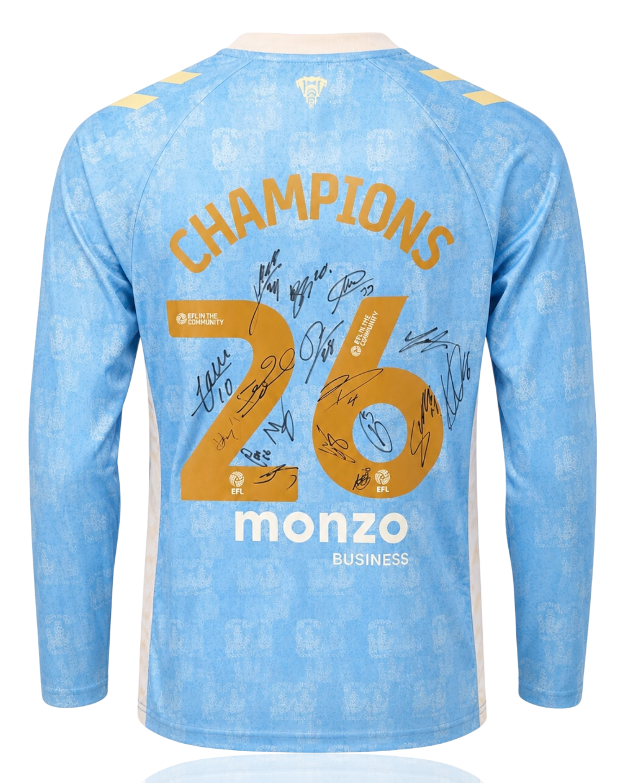 COVENTRY CITY FC 2025/26 CHAMPIONS SQUAD SIGNED HOME SHIRT (ACG CERT AG19053)