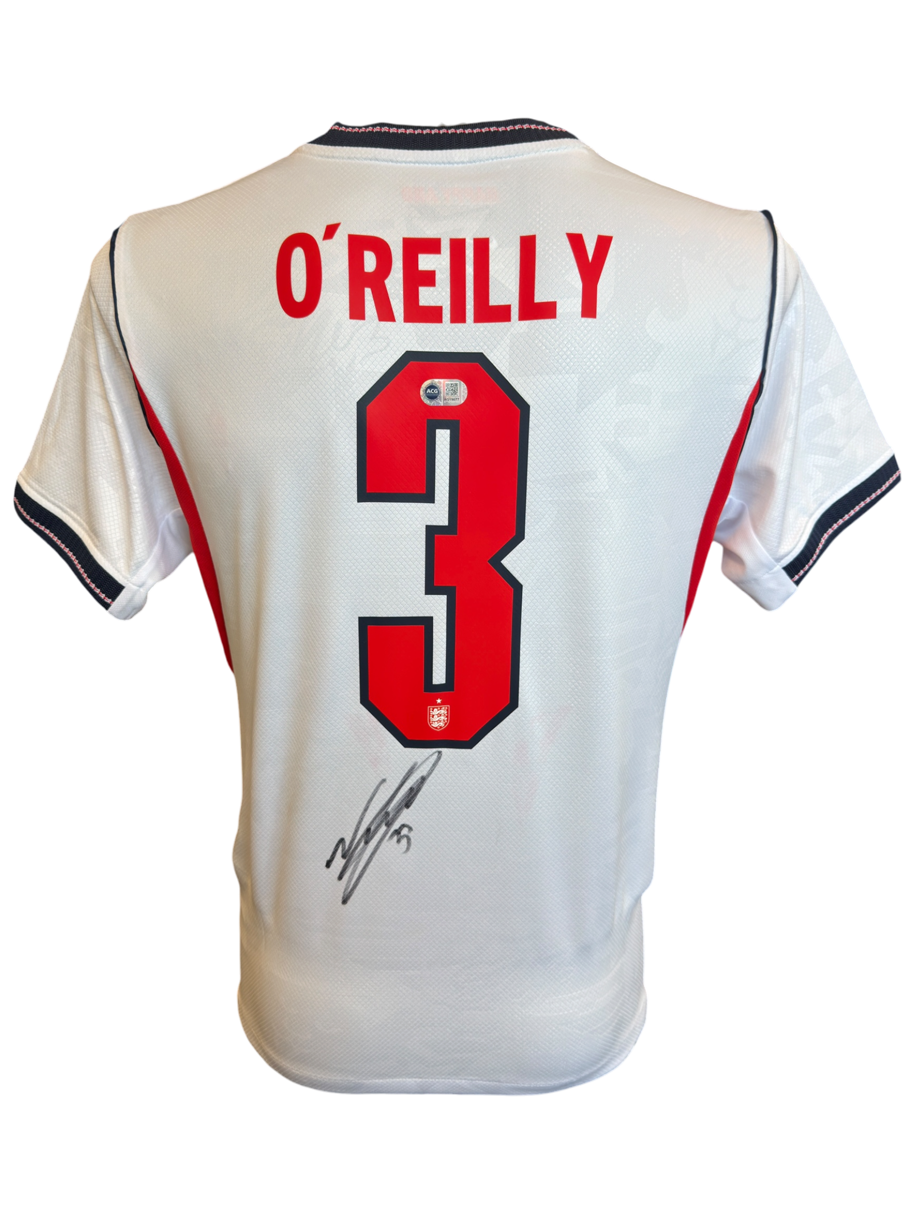NICO O’REILLY SIGNED 2026/28 ENGLAND WORLD CUP HOME SHIRT (ACG CERT AG19077)