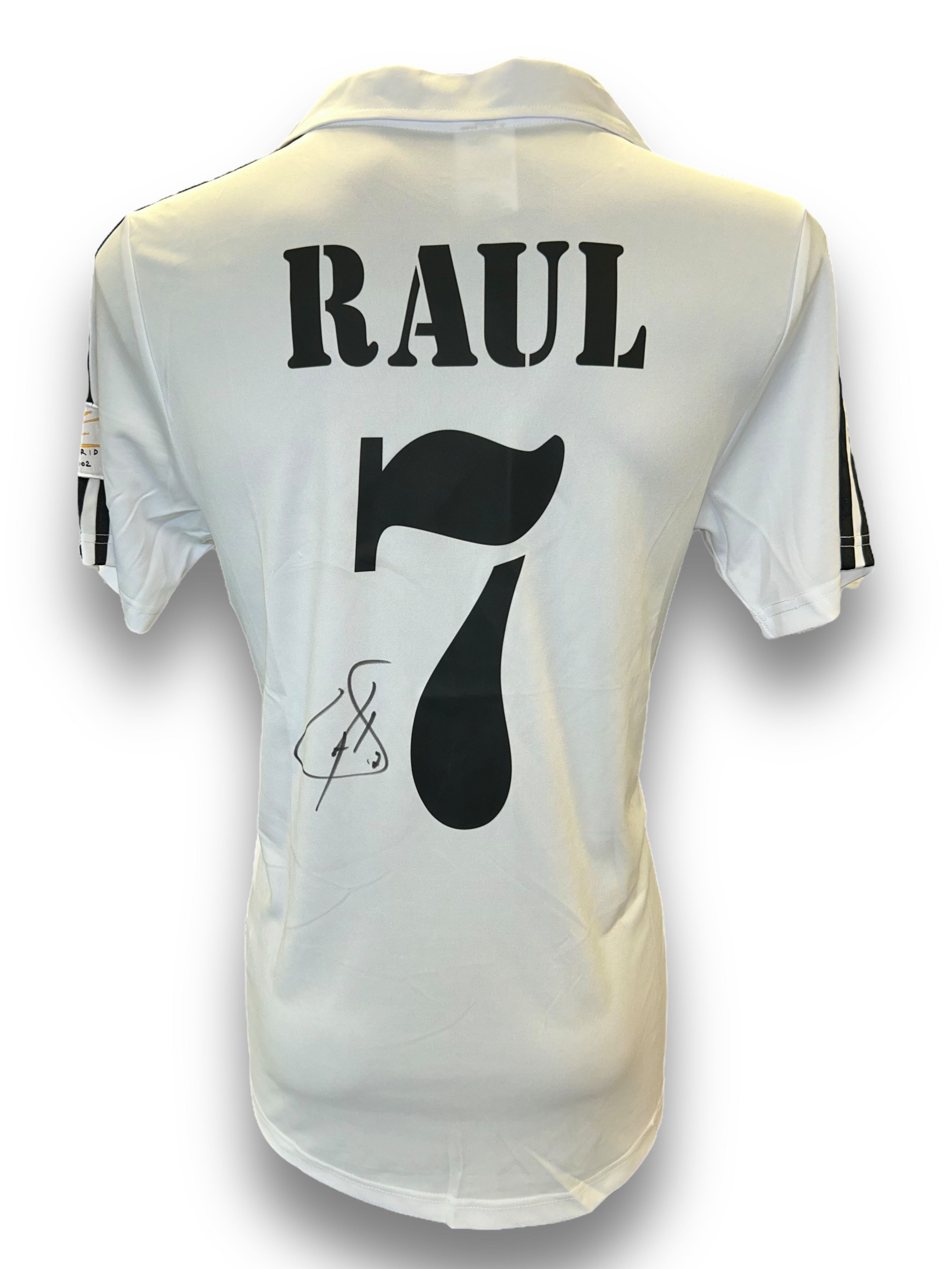 RAUL GONZALEZ SIGNED 2001/02 REAL MADRID SHIRT SPAIN LEGEND (AFTAL COA) 2