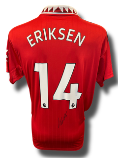 CHRISTIAN ERIKSEN SIGNED 2022/23 MANCHESTER UTD HOME SHIRT (AFTAL COA) 2-1
