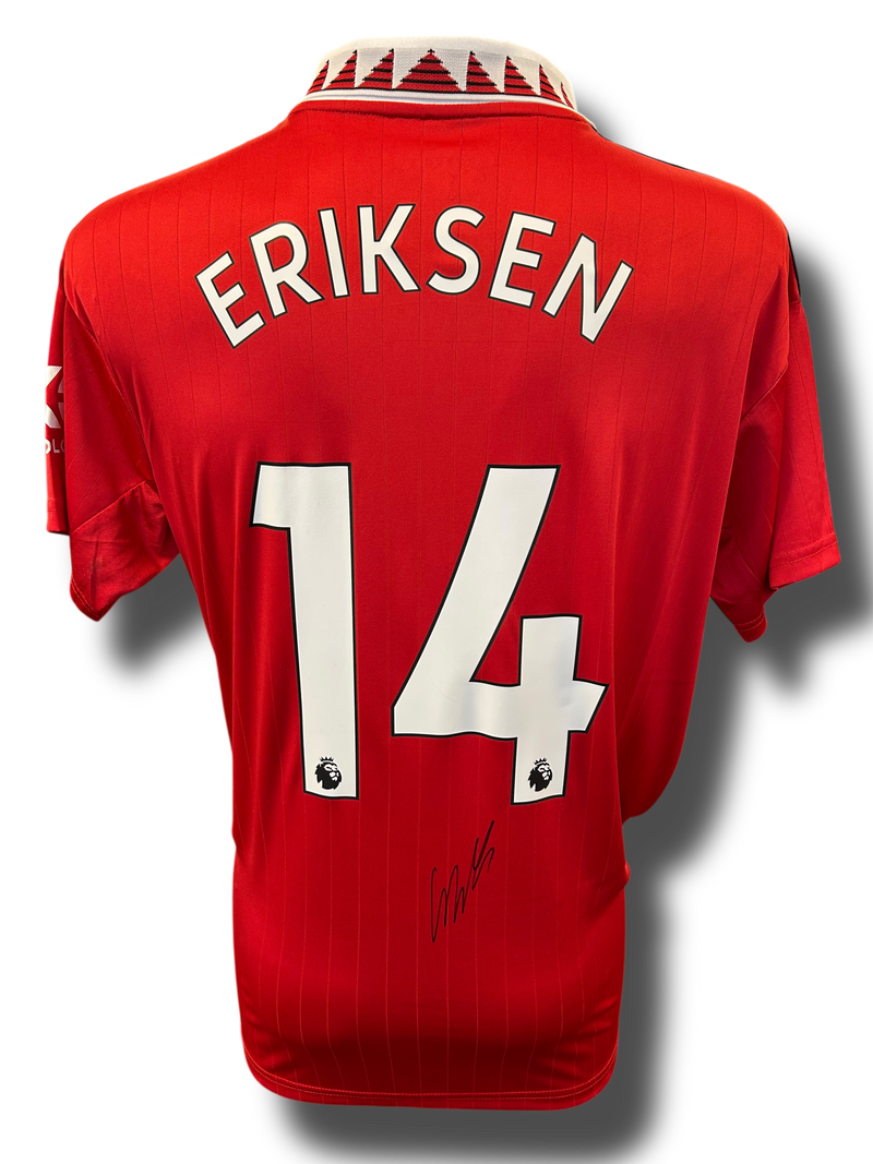 CHRISTIAN ERIKSEN SIGNED 2022/23 MANCHESTER UTD HOME SHIRT (AFTAL COA) 2-1