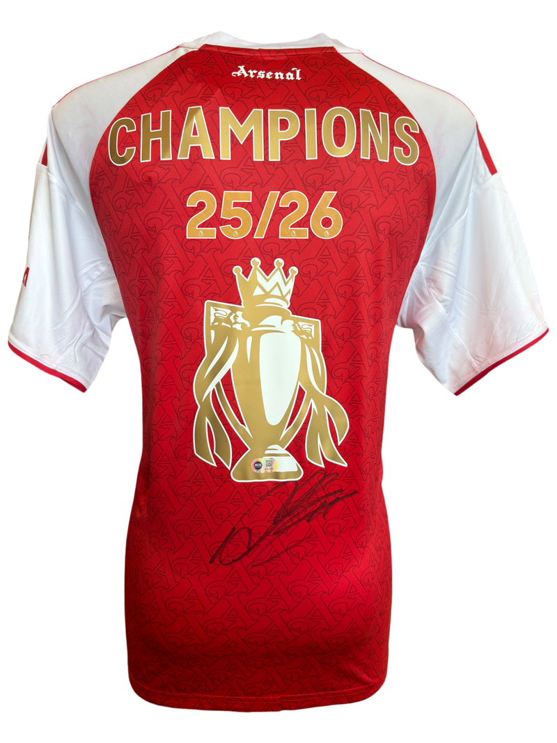 DECLAN RICE SIGNED ARSENAL CHAMPIONS 25/26 HOME SHIRT (ACG CERT AG19096)-1