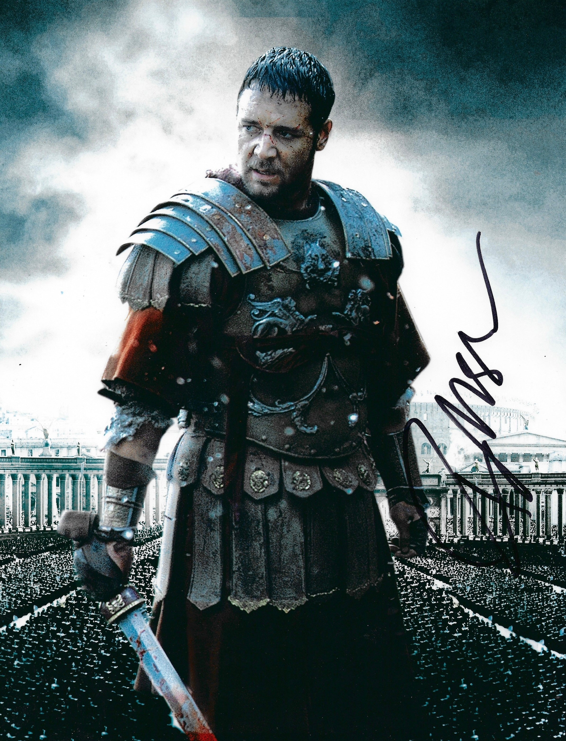 RUSSELL CROWE SIGNED 14x11 GLADIATOR MOVIE PHOTOGRAPH (AFTAL COA) 3