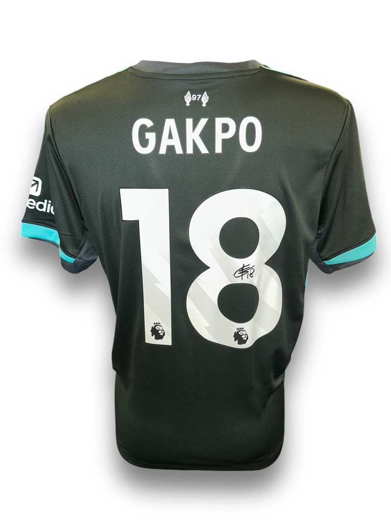 CODY GAKPO SIGNED 2024/25 LIVERPOOL FC THIRD SHIRT (AFTAL COA)-1