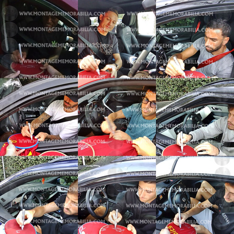 AS ROMA SQUAD SIGNED 2021/22 SHIRT ABRAHAM, ZANIOLO, BELOTTI (AFTAL COA)-2