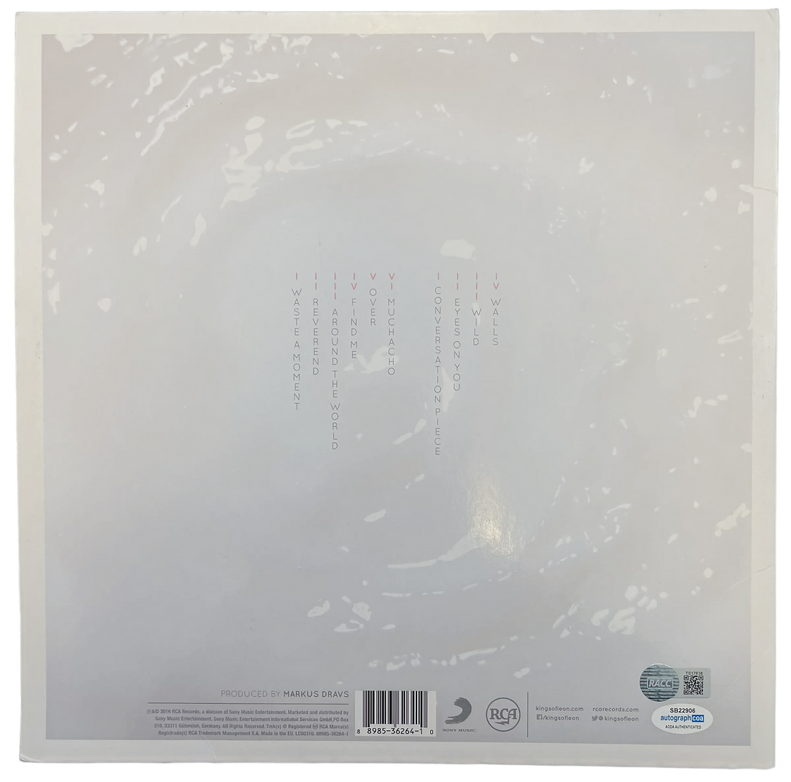 KINGS OF LEON SIGNED WALLS 12" ALBUM VINYL LP (ACOA RACC COA)