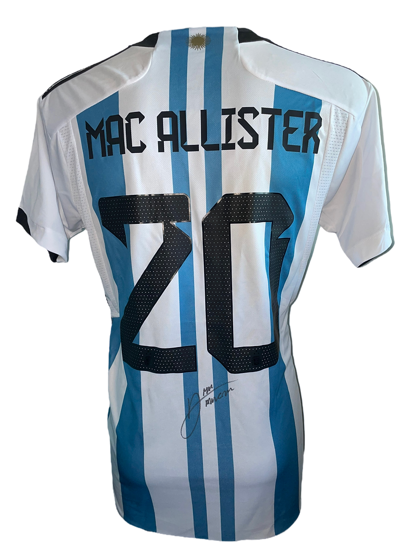ALEXIS MAC ALLISTER SIGNED ARGENTINA 2022 WORLD CUP WINNERS QATAR SHIRT (AFTAL COA)