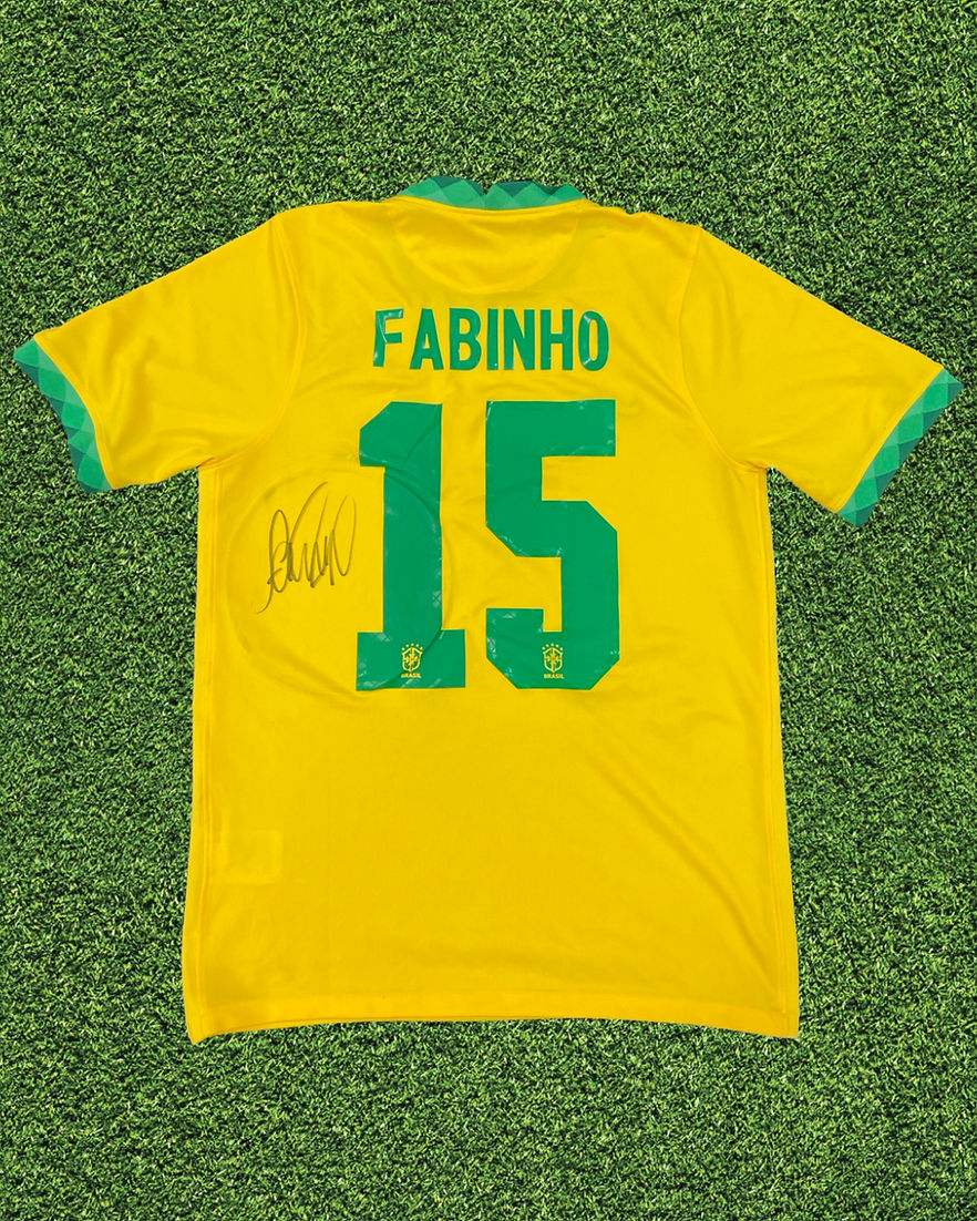 FABINHO SIGNED 2020/22 BRAZIL INTERNATIONAL HOME SHIRT (AFTAL COA)