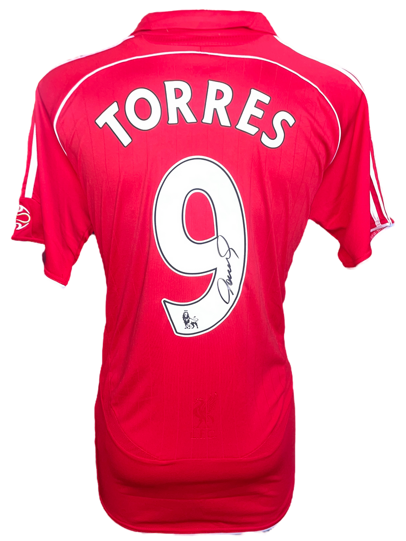 FERNANDO TORRES SIGNED LIVERPOOL 2006/08 HOME SHIRT (AFTAL COA)-1