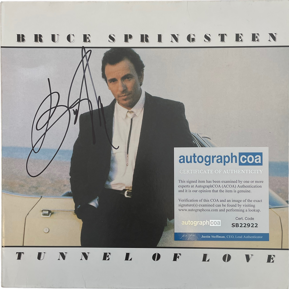 BRUCE SPRINGSTEEN SIGNED TUNNEL OF LOVE VINYL LP (ACOA RACC COA)