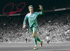 FERNANDO TORRES SIGNED 16x12 LIVERPOOL V MAN UTD 4-1 PHOTO (AFTAL COA)-1