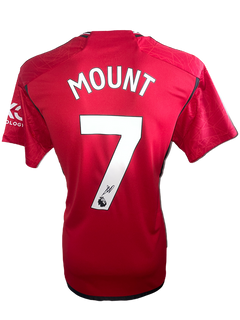 MASON MOUNT SIGNED 2023/24 MANCHESTER UTD HOME SHIRT MOUNT 7 (AFTAL COA)-1