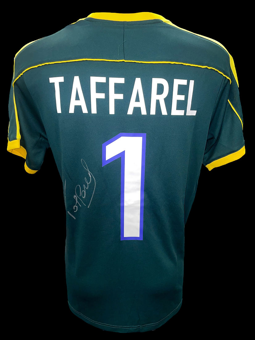CLAUDIO TAFFAREL SIGNED BRAZIL 1998 WORLD CUP HOME SHIRT (AFTAL COA) 2