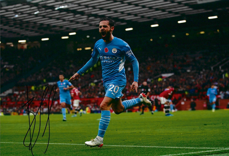 BERNARDO SILVA SIGNED MANCHESTER CITY 12X8 PHOTOGRAPH (AFTAL COA) 2-1
