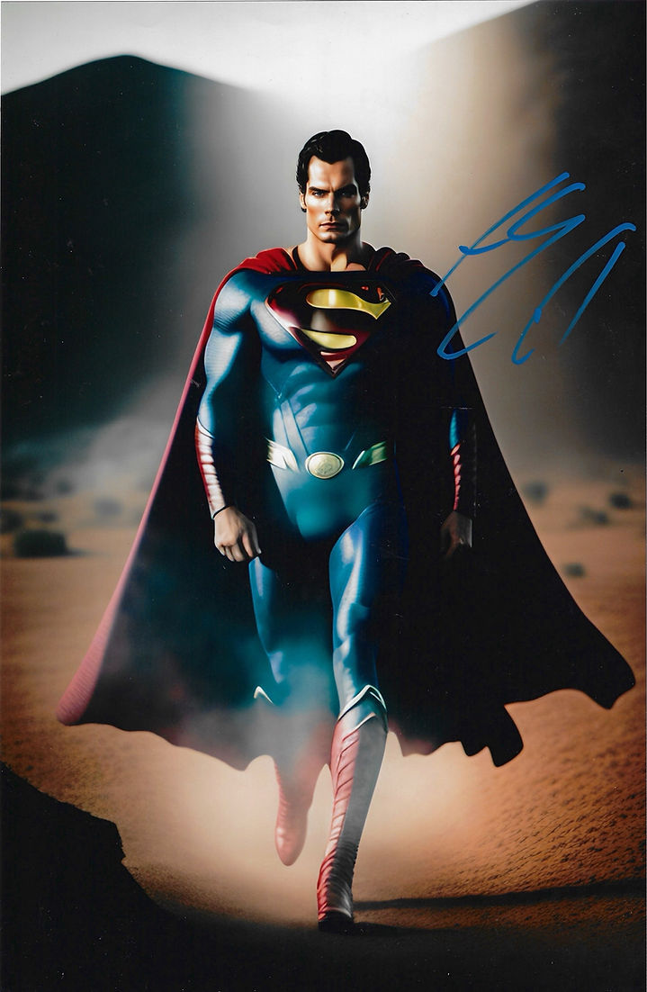 HENRY CAVILL SIGNED SUPERMAN 15x10 PHOTOGRAPH (AFTAL WITNESSED COA)