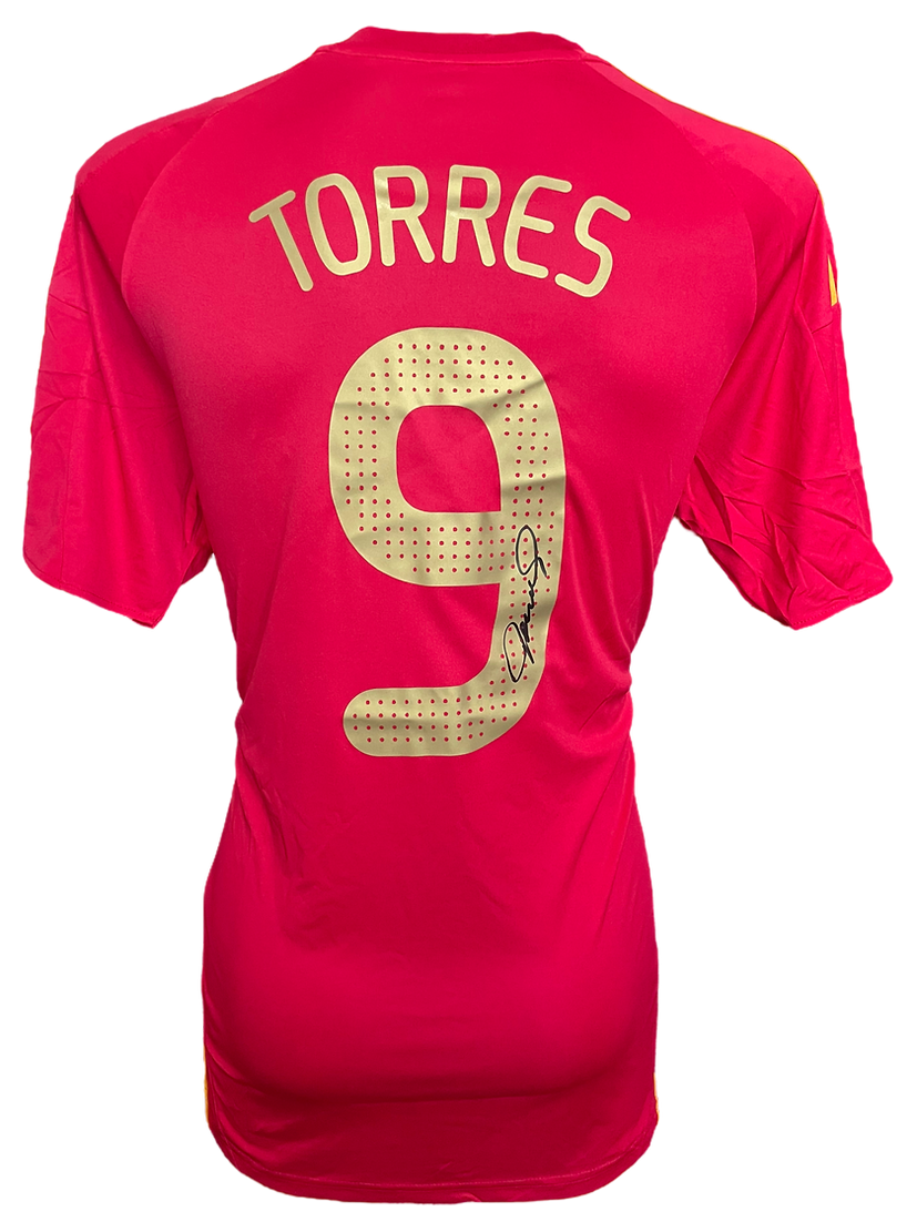 FERNANDO TORRES SIGNED SPAIN EURO 2008 WINNERS HOME SHIRT (AFTAL COA)