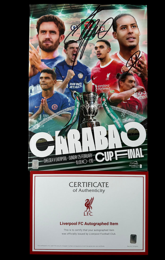 JURGEN KLOPP & VIRGIL VAN DIJK SIGNED CARABAO CUP FINAL PROGRAMME (AFTAL COA) 2